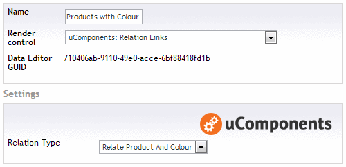 Create Data Type Relation links