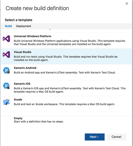 Visual Studio Build Definition