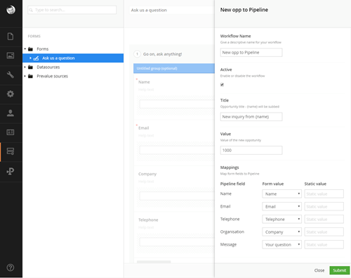 Design an Umbraco Form and configure the Pipeline mapping