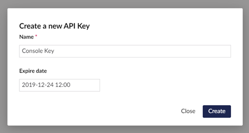 API Key creation