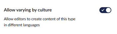 The varying by culture toggle