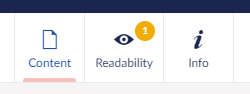 Screenshot of a yellow warning badge on the content app