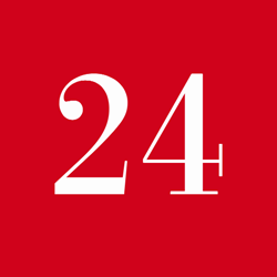 The old archived 24 Days logo, i.e. the number 24 on a red background.